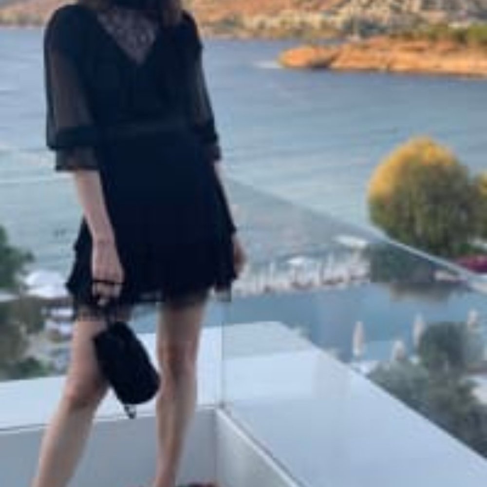 ALICE + OLIVIA Clea Ruffle Sheer Lace Tiered Dress - Picture 9 of 12